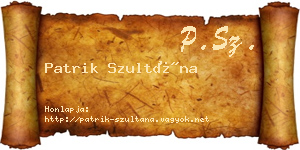 Patrik Szultána névjegykártya